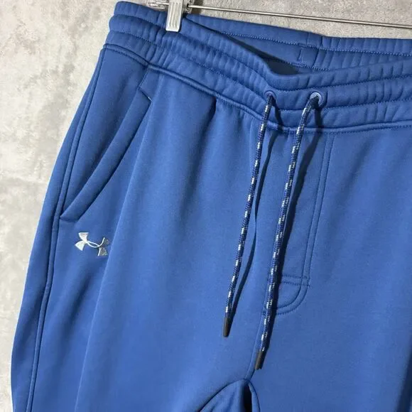 Under Armour ColdGear Joggers XL Blue Loose Fleece Lined Sweatpants Tapered
